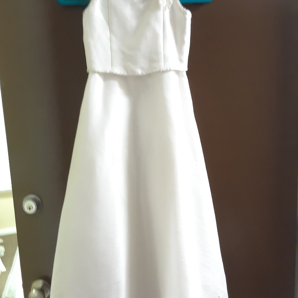 David's Bridal white Jr. Bridesmaid Dress